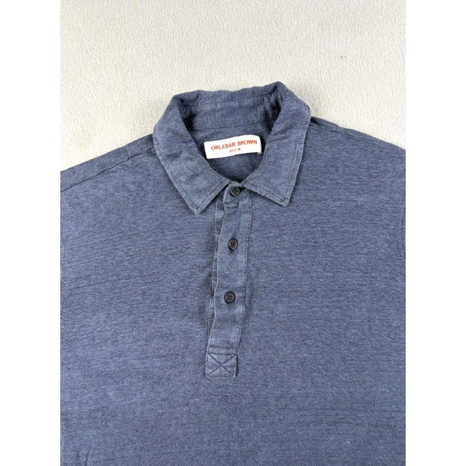 Orlebar Brown Orlebar Brown Polo Shirt Mens Size M Blue Short Sleeve Knit Regular Collar Point Portugal Polo Shirt Mens Size US M / EU 48-50 / 2 - 2 Thumbnail