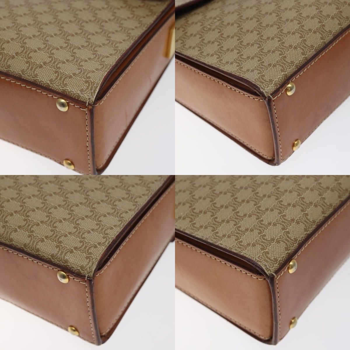 Celine CELINE Macadam Canvas Shoulder Bag Beige Gold Size ONE SIZE - 10 Thumbnail