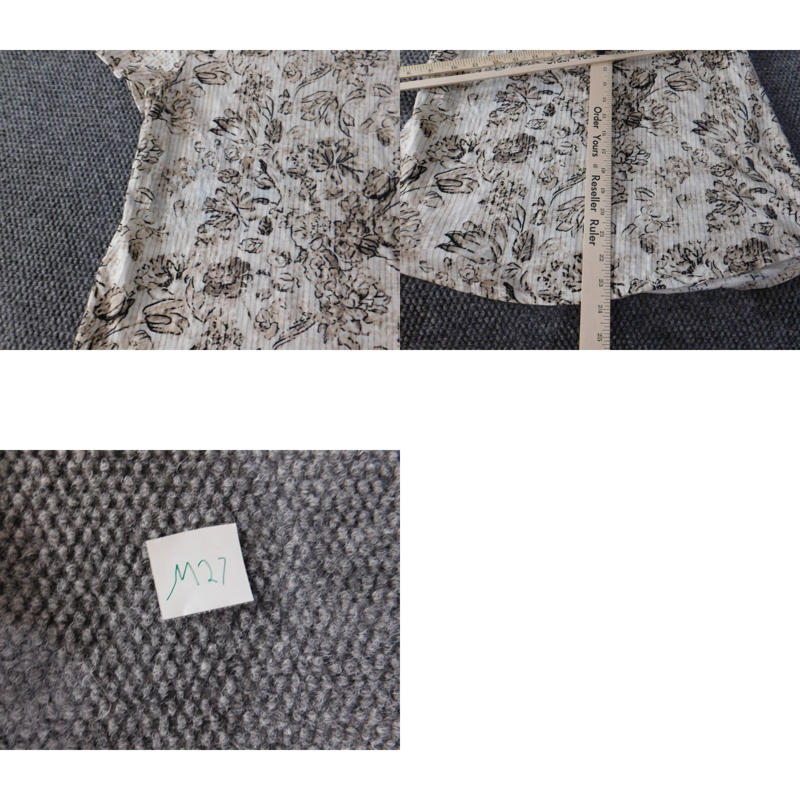 Vintage Chicos Blouse Shirt Womens V-Neck Beige Floral Stretch 100% Cotton Short Sleeve Pullover Regular Size 1 Classic Base Casual Men/Women? Size XS / US 0-2 / IT 36-38 - 9 Thumbnail