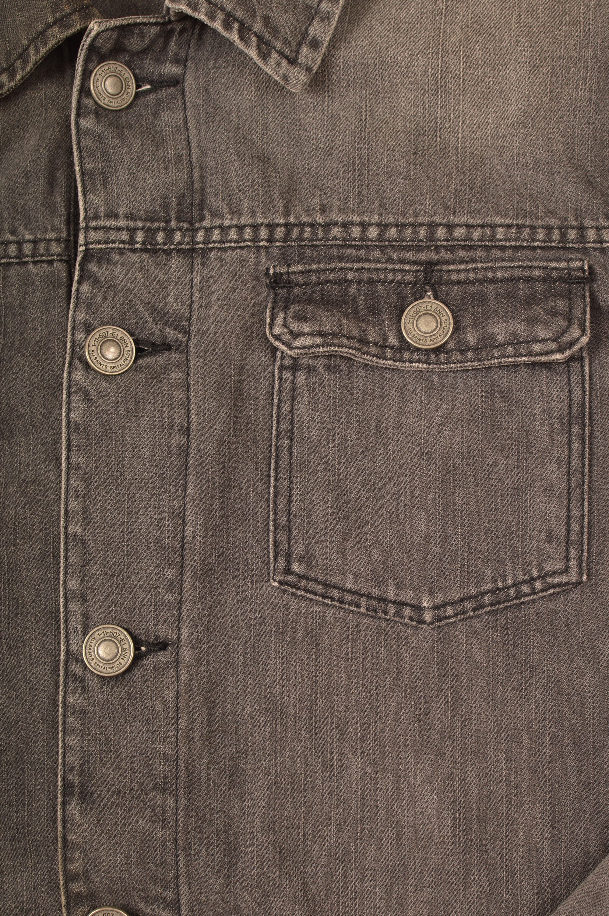 Allsaints AllSaints Struan Gray Denim Jean Jacket Size US XL / EU 56 / 4 - 2 Thumbnail