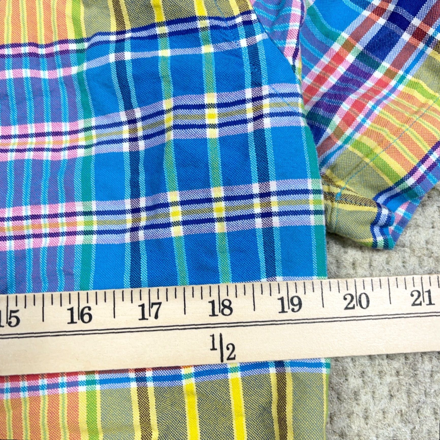 Ralph Lauren Ralph Lauren Shirt Men Small Blue Yellow Plaid Oxford Cloth Button Up Flesh Pony Size US S / EU 44-46 / 1 - 7 Thumbnail