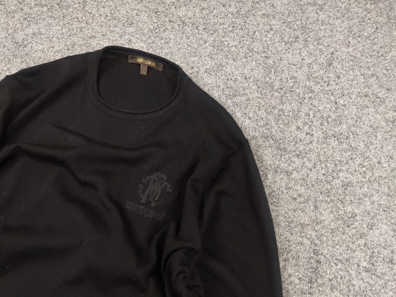 Roberto Cavalli Roberto Cavalli Lana Wool Classic Logo Black Light Sweater Size US M / EU 48-50 / 2 - 4 Thumbnail