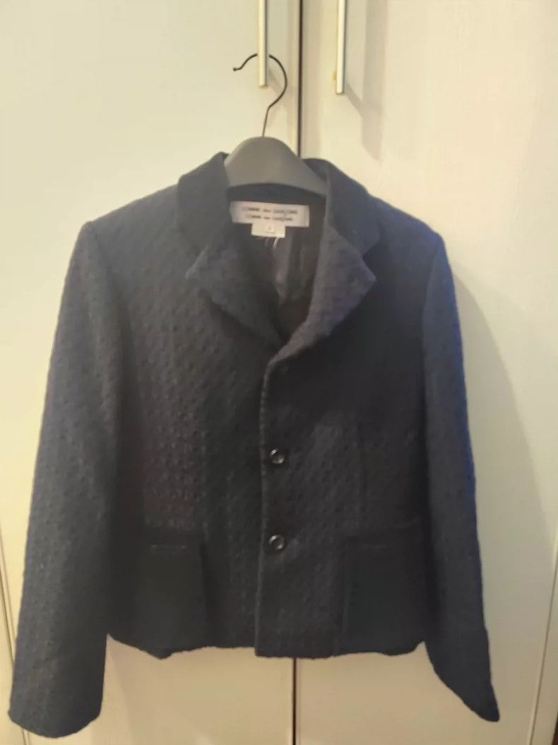 comme des garcons navy wool blend jacket - dmc