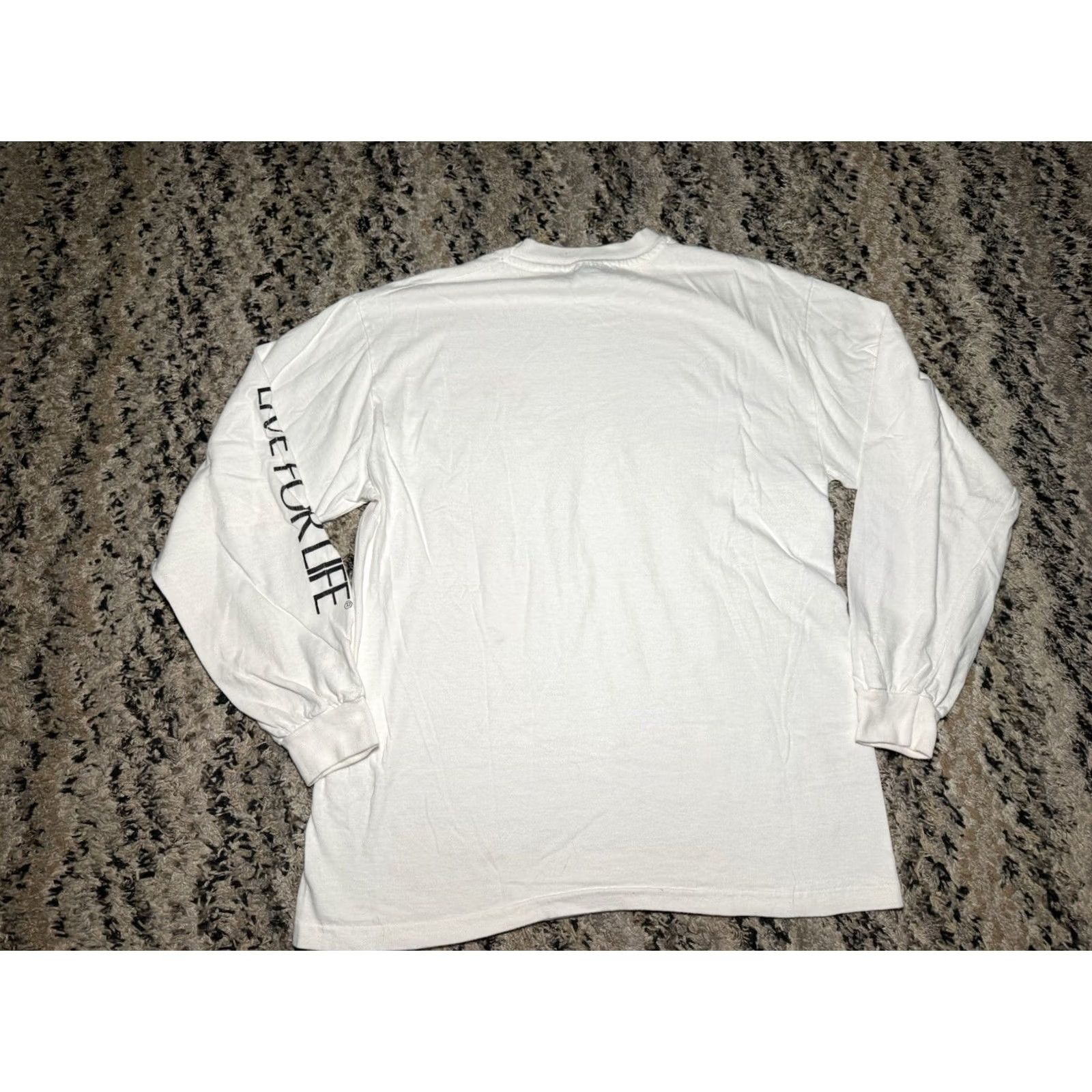 Hanes VINTAGE Shirt Unisex Adults M White 80s Live For Life Cult Church Heavens Gate Tee Shirt Mens Size US M / EU 48-50 / 2 - 8 Thumbnail