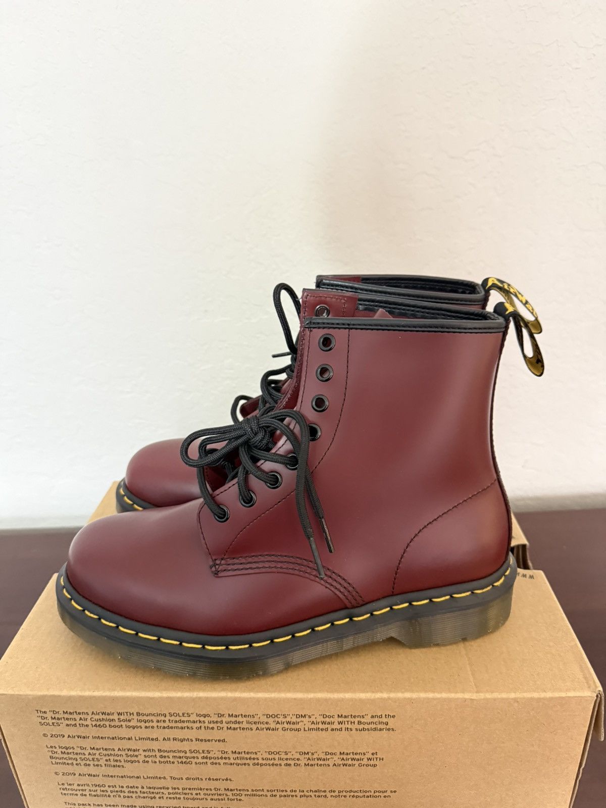 Dr. Martens NWT Dr. Martens 1460 Smooth Leather Lace Up Cherry Red Boots Size US 8 / EU 41 - 2 Thumbnail