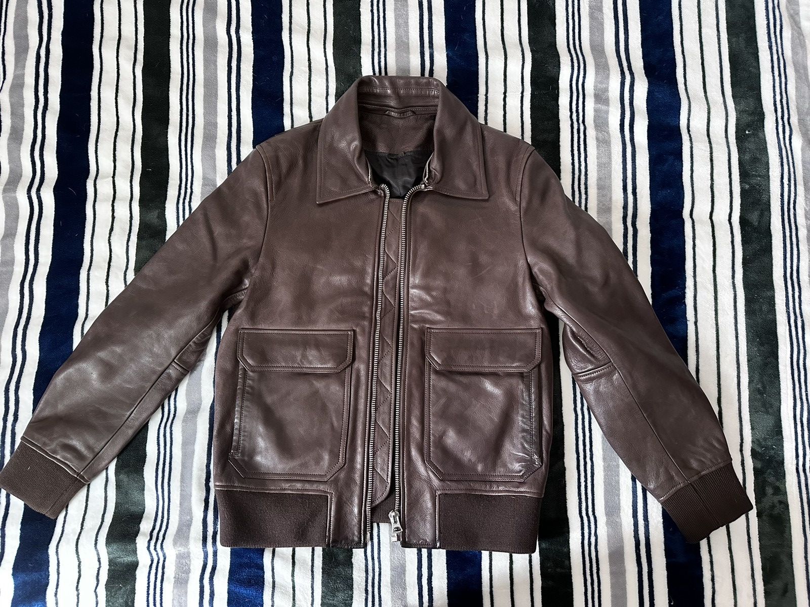 Acne Studios Brown Aviator leather jacket -sz 46 Size US S / EU 44-46 / 1 - 8 Thumbnail