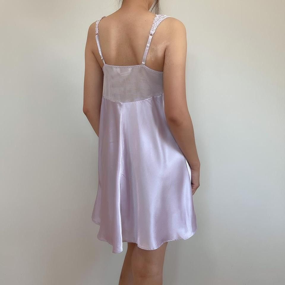 Victoria's Secret × Vintage Vintage VS Lavender Satin Dress (M-L) Size L / US 10 / IT 46 - 2 Thumbnail