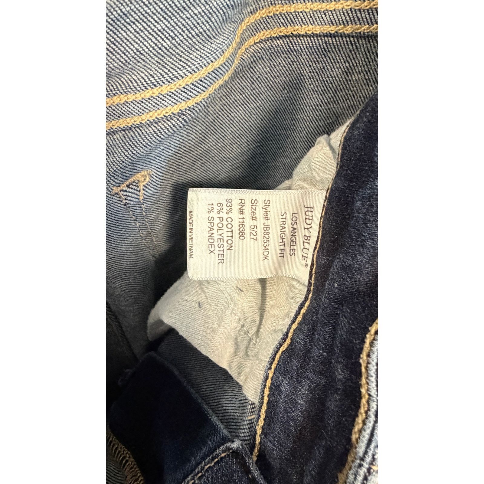 Judy Blue Judy Blue 5/27 Distressed Destroyed Straight Leg JB82534DK Size 26" / US 2 / IT 38 - 3 Thumbnail