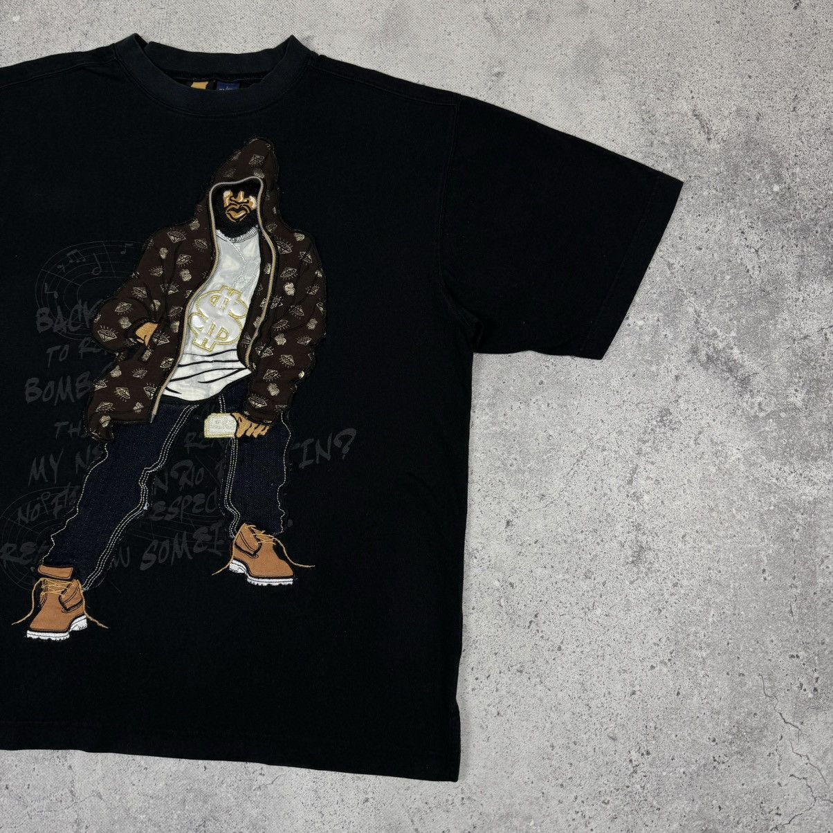 Band Tees × Vintage Vintage Raw Blue Big Logo Hip Hop T Shirt Size US L / EU 52-54 / 3 - 3 Thumbnail
