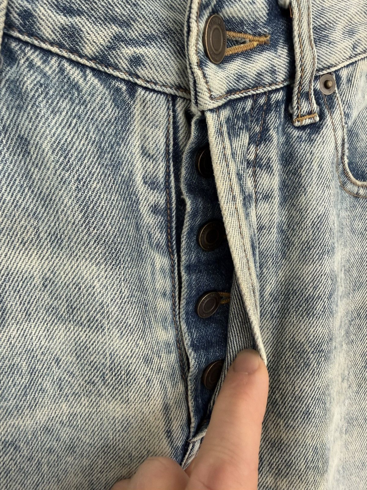 Saint Laurent Paris 1/1 SS16 Saint Laurent knee slit crash hedi jeans 28 sample Size US 28 / EU 44 - 17 Thumbnail