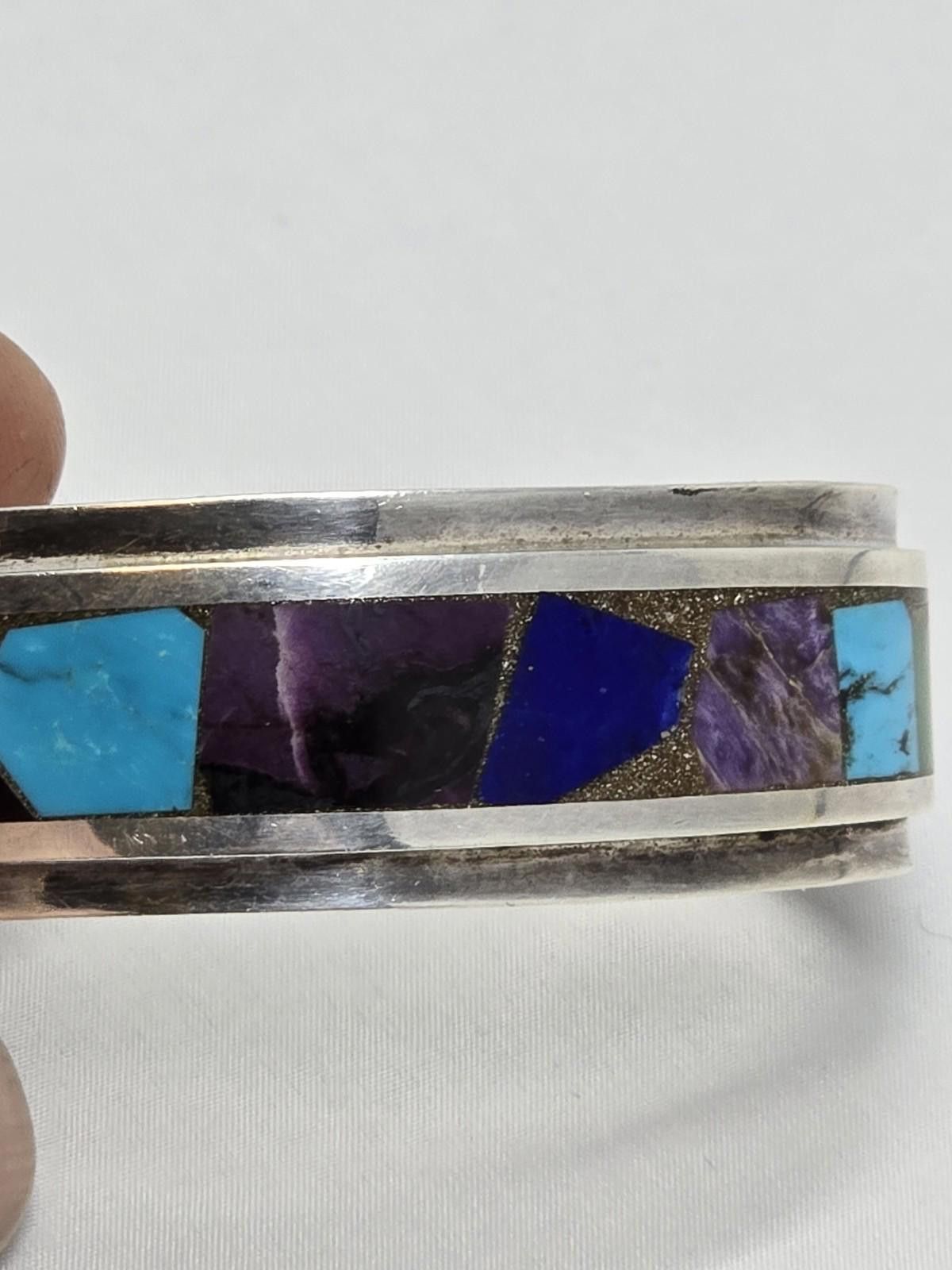 TED LAPIDUS Greg T. Smith Taos Pueblo Sterling Inlay Cuff 6.25" Lapis Size ONE SIZE - 2 Thumbnail