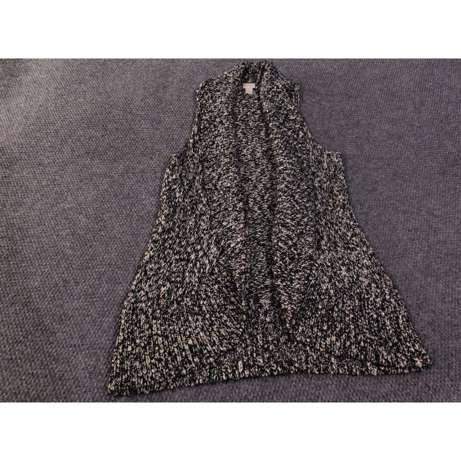 Vintage Chicos Sweater Vest Womens 0 Black Marled Open Front Knit Sleeveless Casual Layering Vest Shirt Womens Size XS / US 0-2 / IT 36-38 - 2 Thumbnail