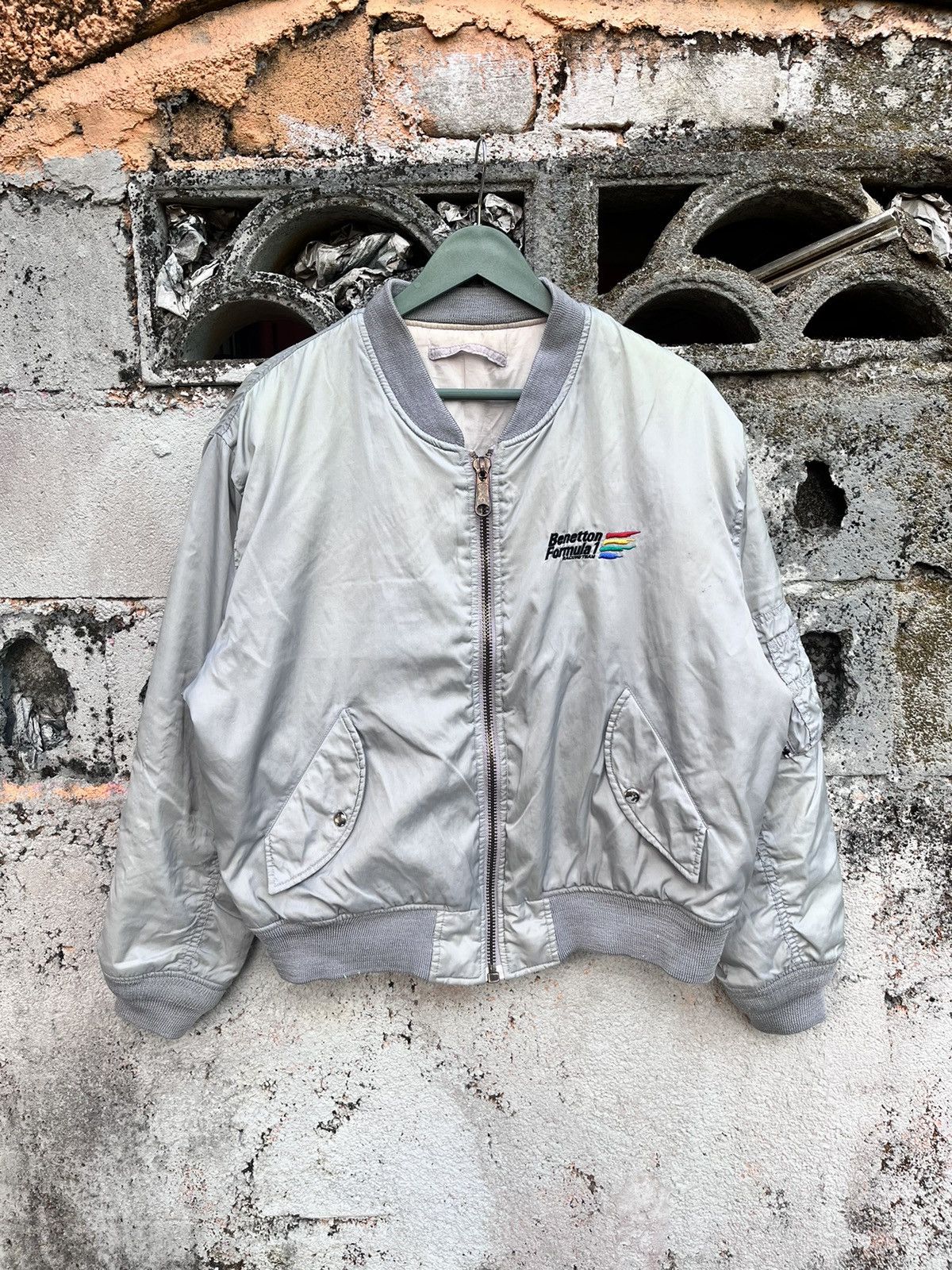Formula 1 Vintage Benetton Formula One Racing Team Bomber Jacket Size US L / EU 52-54 / 3 - 2 Thumbnail