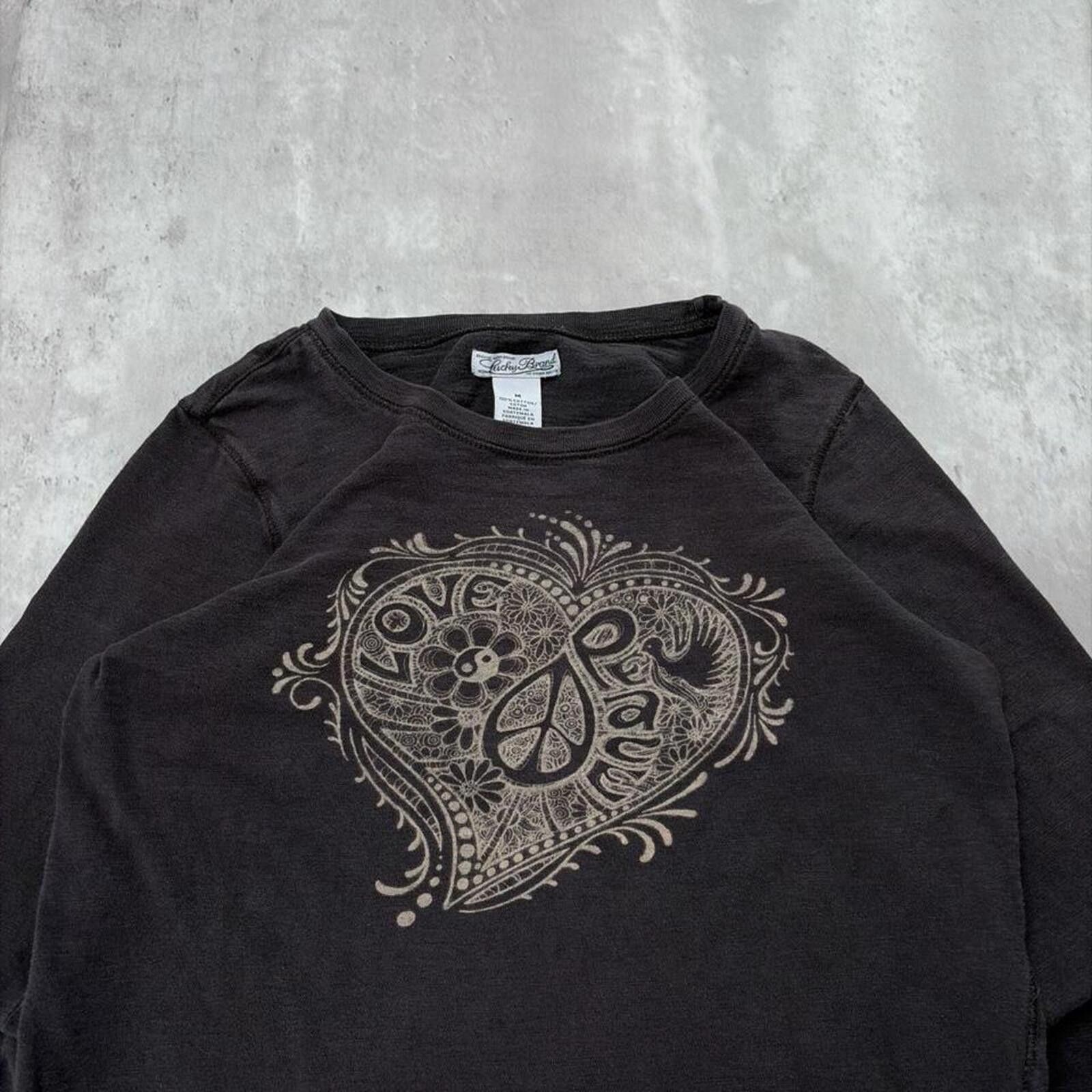 Lucky Brand Y2K Lucky Brand Grunge Distressed Long Sleeve Skater Shirt Size L / US 10 / IT 46 - 3 Thumbnail