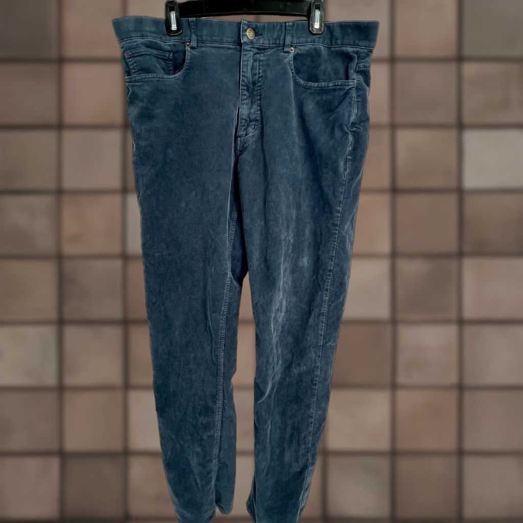 Marine Layer Marine Layer Slim Straight Pants Mens 36 x 32 Corduroy Blue Size US 36 / EU 52 - 1 Thumbnail