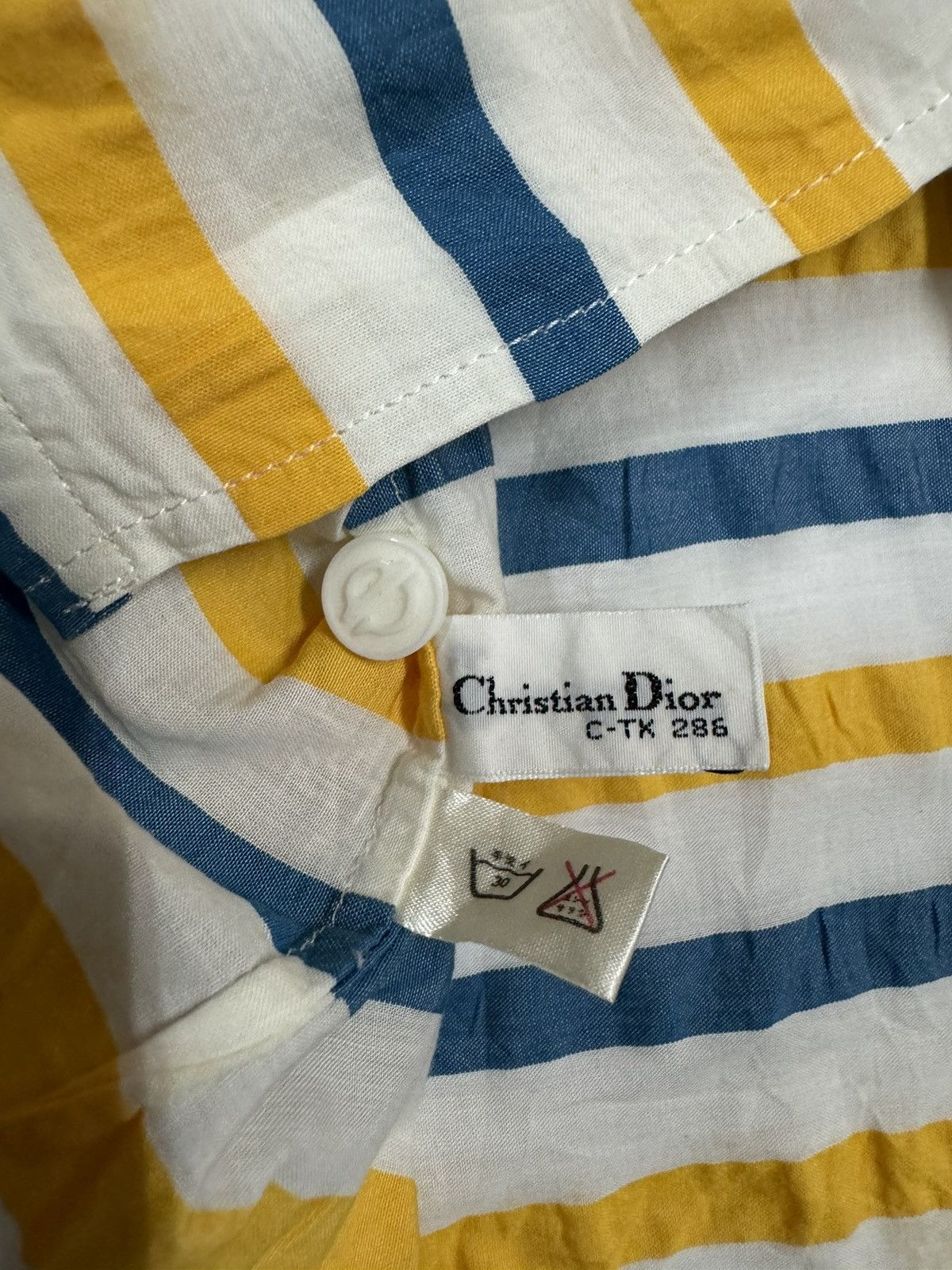 Christian Dior Monsieur × Vintage Vtg🔥Christian Dior Pret-A-Porter Striped Wrickle Shirt Size S / US 4 / IT 40 - 12 Thumbnail