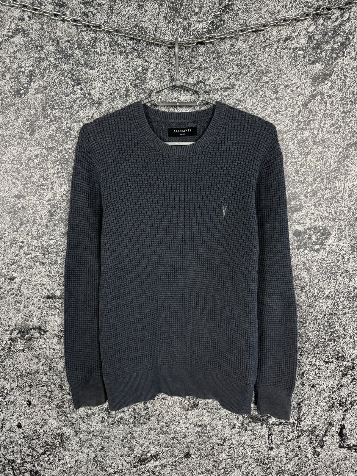Allsaints Allsaints Wells Crewneck Sweater Waffle Knit Pullover Size S Size US S / EU 44-46 / 1 - 1 Thumbnail