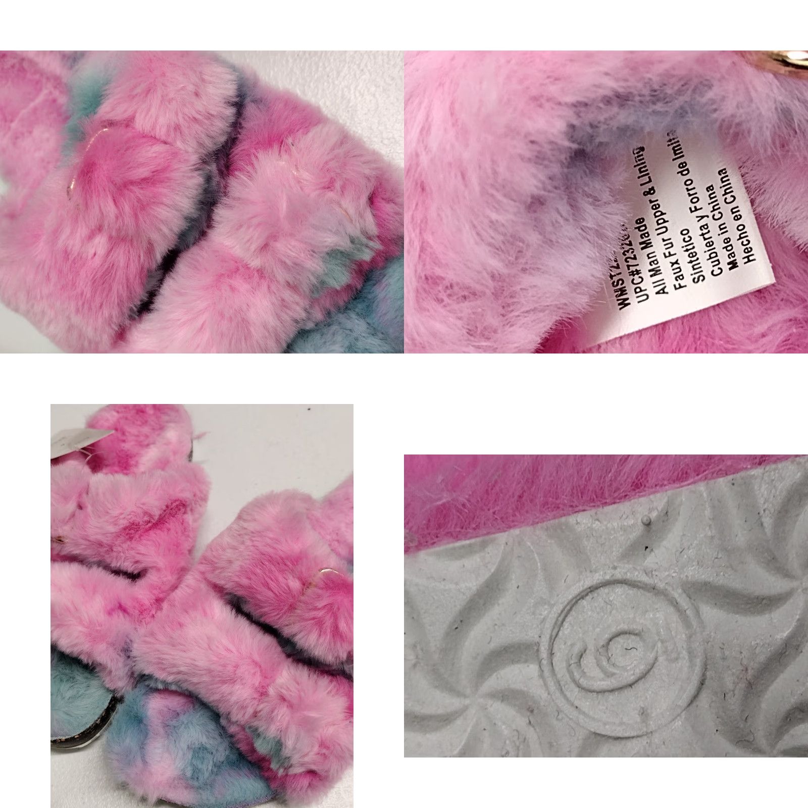 Vintage VINTAGE Secret Treasures Women's Tie Dye Faux Fur Double Buckle Sandals Size 6 Size US 6 / IT 36 - 8 Thumbnail