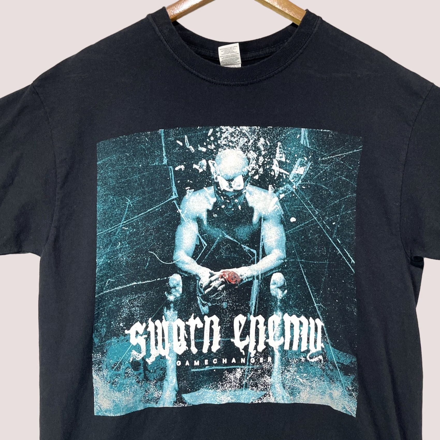 Gildan Sworn Enemy Shirt Mens Large Black Gamechanger NY Punk Band Step The Fcuk NYHC Size US L / EU 52-54 / 3 - 1 Thumbnail