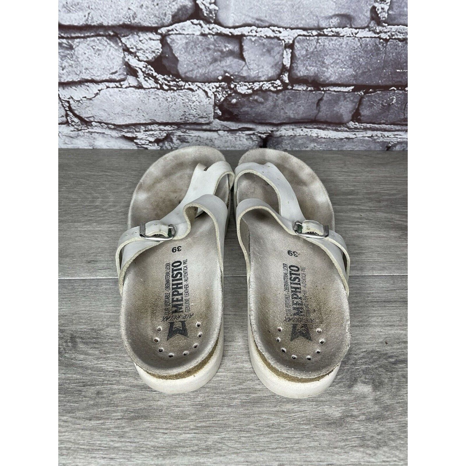 Mephisto Mephisto Helen White Leather Casual Toe Post Strap Sandals W Size US 8.5 / IT 38.5 - 5 Thumbnail
