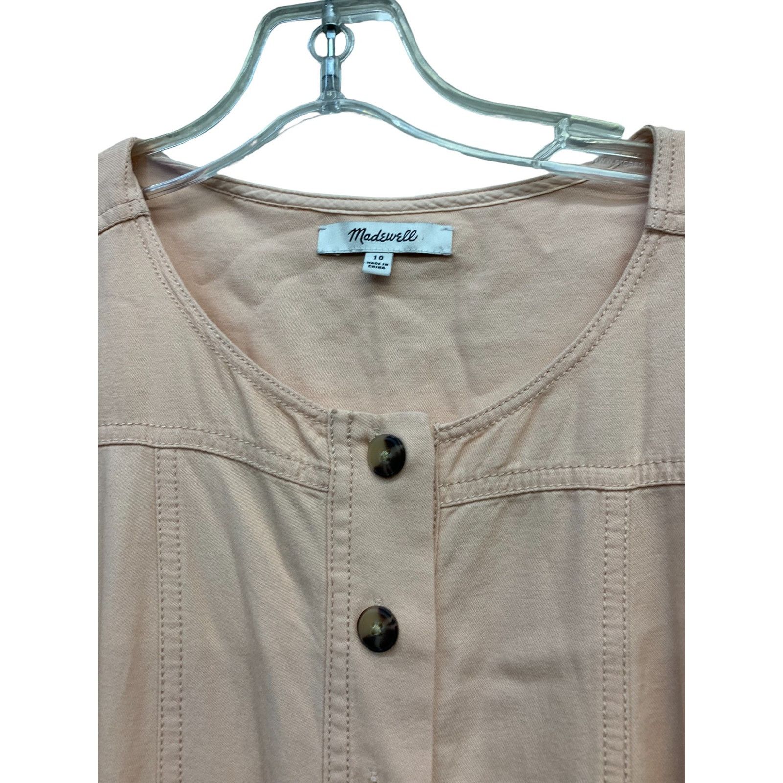 Madewell MADEWELL Top-Stitched Coverall Jumpsuit Bashful Blush sz 10 Size 32" / US 10 / IT 46 - 3 Thumbnail