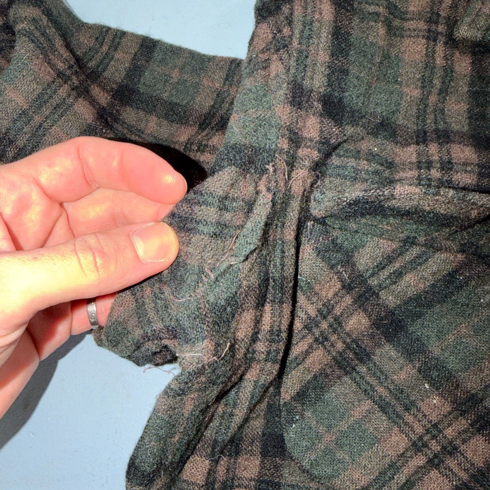 JCPenney VTG Penneys Shirt Brown Plaid Wool Button Collar Long Sleeve 60s Rockabilly Mens S Vintage Wool Nylon Flannel Button-Up Casual 1960s Size US S / EU 44-46 / 1 - 7 Thumbnail