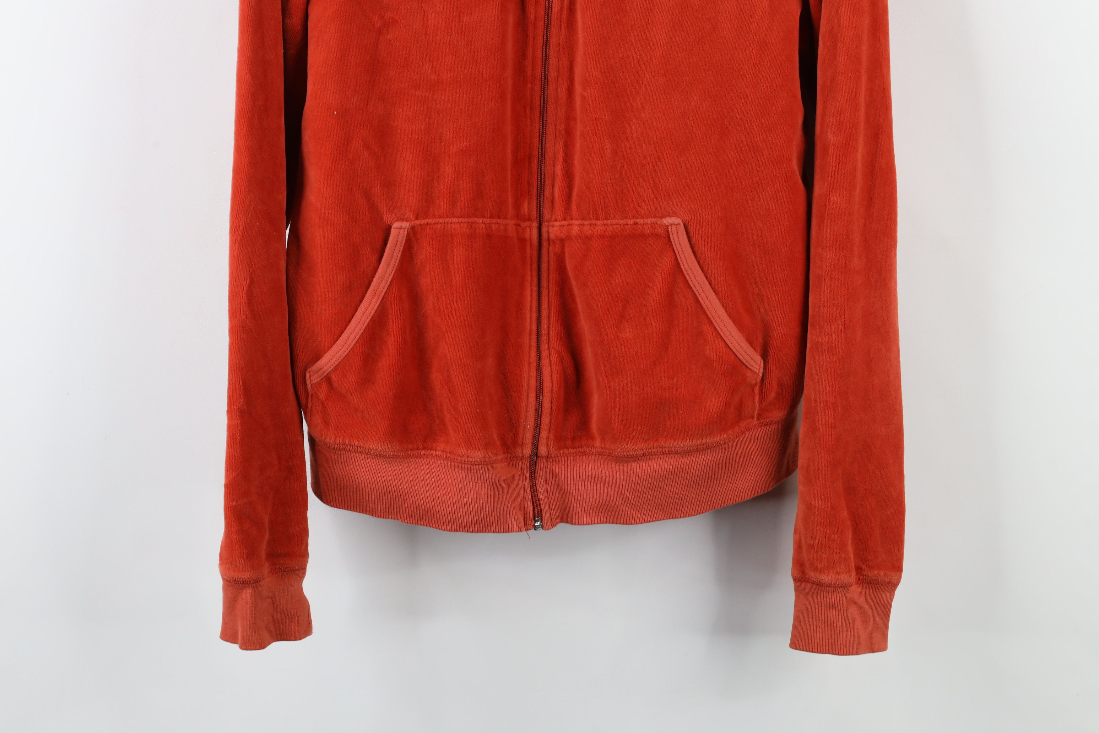 Vintage Vintage 90s Y2K Juicy Couture Velour Full Zip Hoodie Orange Size XL / US 12-14 / IT 48-50 - 3 Thumbnail