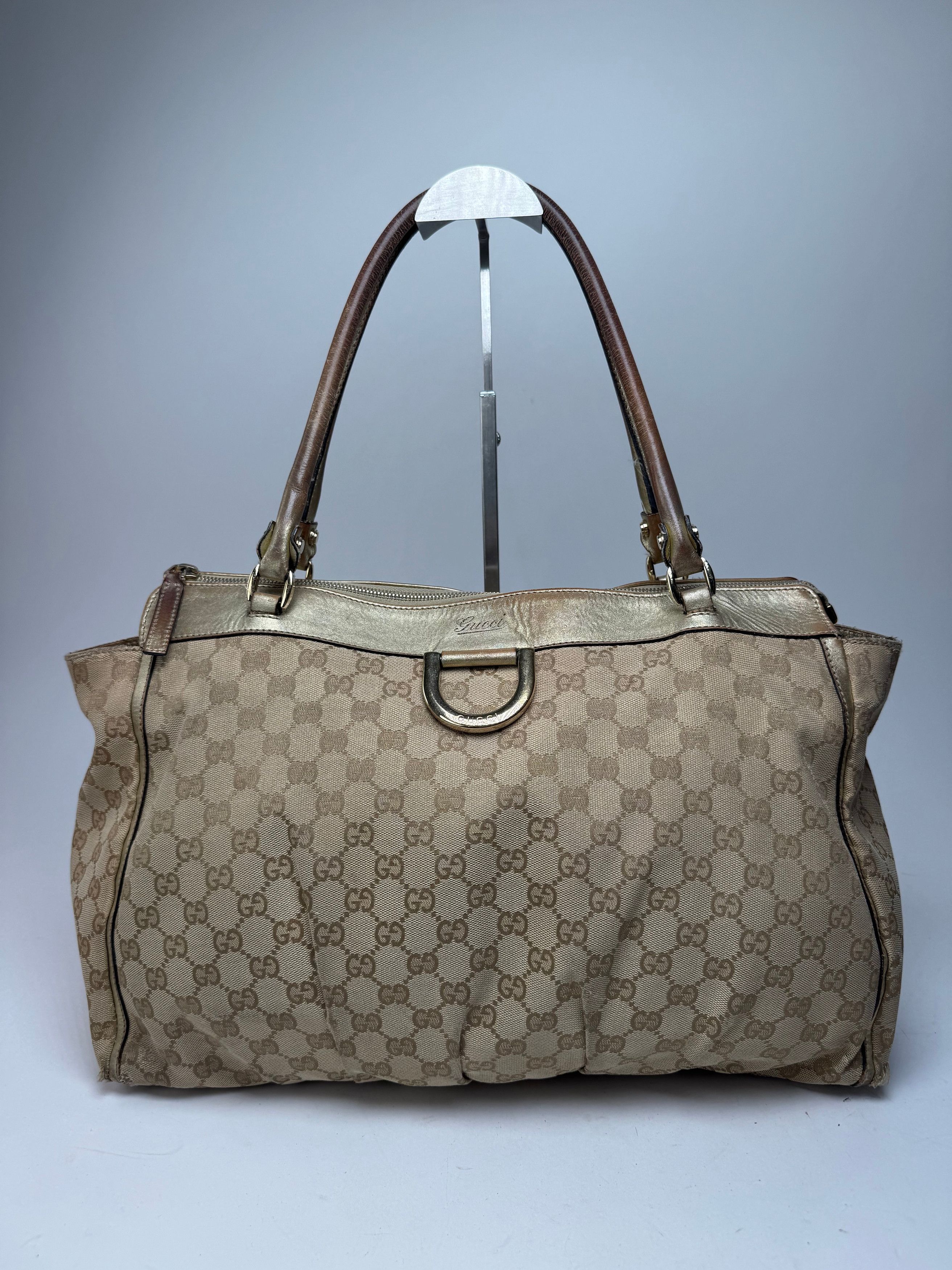 Gucci Vintage Monogram D-Ding Handbag Golden Beige Size ONE SIZE - 1 Thumbnail