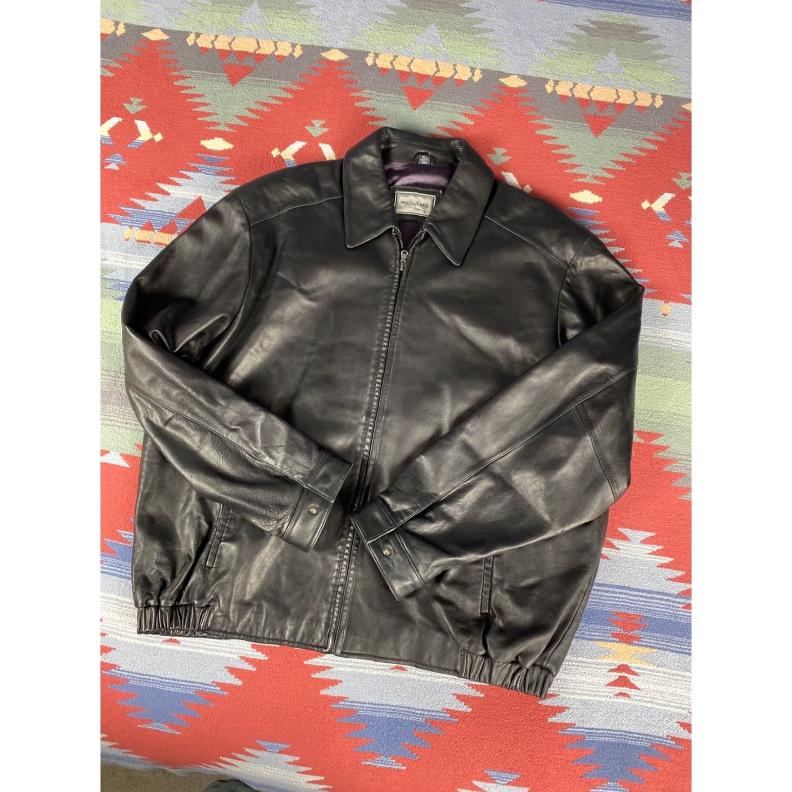 Vintage Reilly Olmes Collection Mens Black Leather Bomber Jacket XL Bomber Size US XL / EU 56 / 4 - 4 Thumbnail