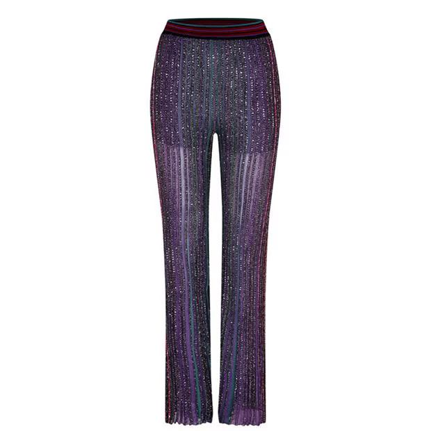 Missoni o1g2r1mq1124 Sequined Flare Trouser in Dark Multicolor Size 27" / US 4 / IT 40 - 1 Thumbnail