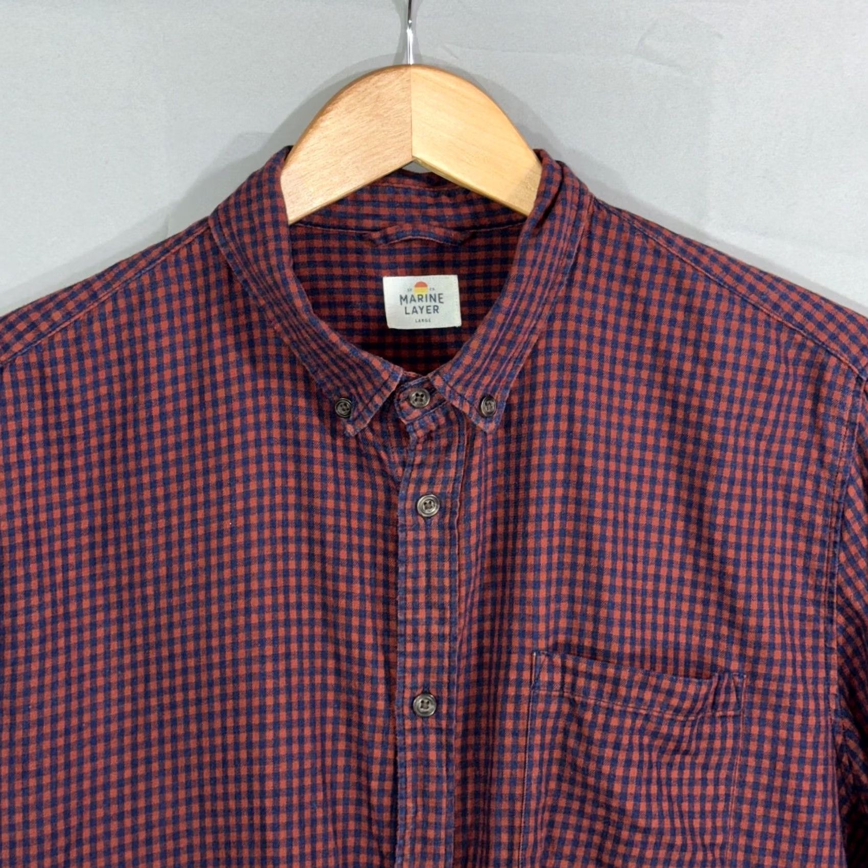 Marine Layer Marine Layer Shirt Mens Large Red Blue Plaid Button Down Long Sleeve Casual Size US L / EU 52-54 / 3 - 2 Thumbnail