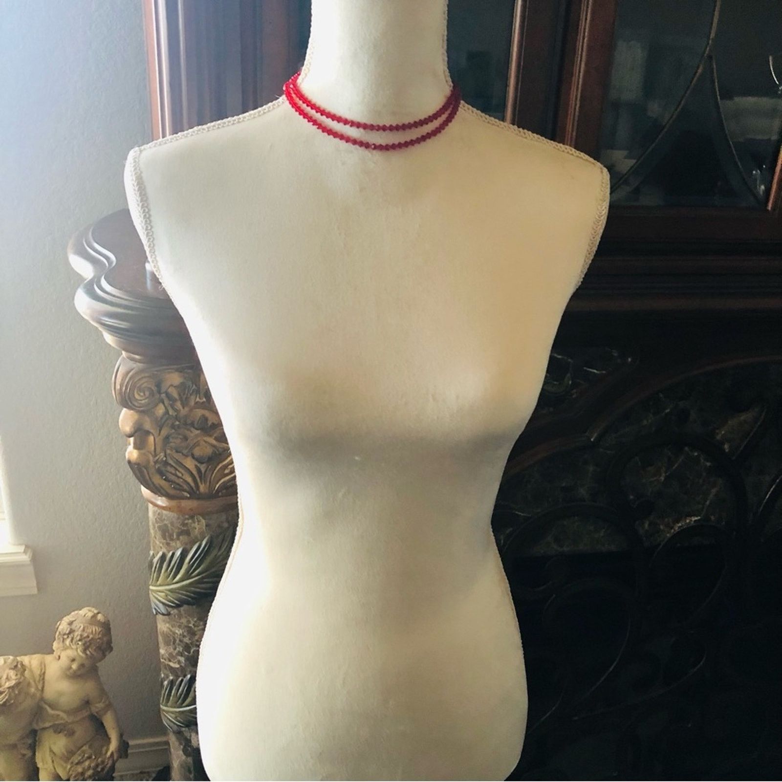 Vintage Vintage red bicone crystal choker and earring set Size ONE SIZE - 7 Thumbnail