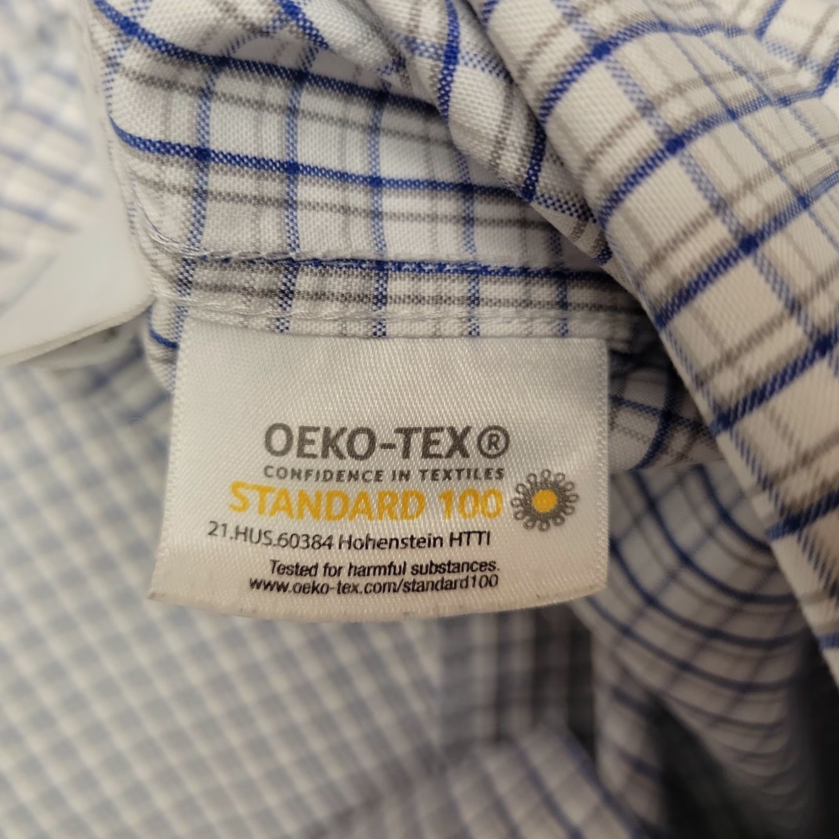 Lands' End Lands End Men Shirt 16.5 36 Tall Blue No Iron Pinpoint Oxford Button Down Dress Shirt Mens Blue 16.5 36 Tall Button-Up Casual Business Regular Fit Size 46R - 4 Thumbnail