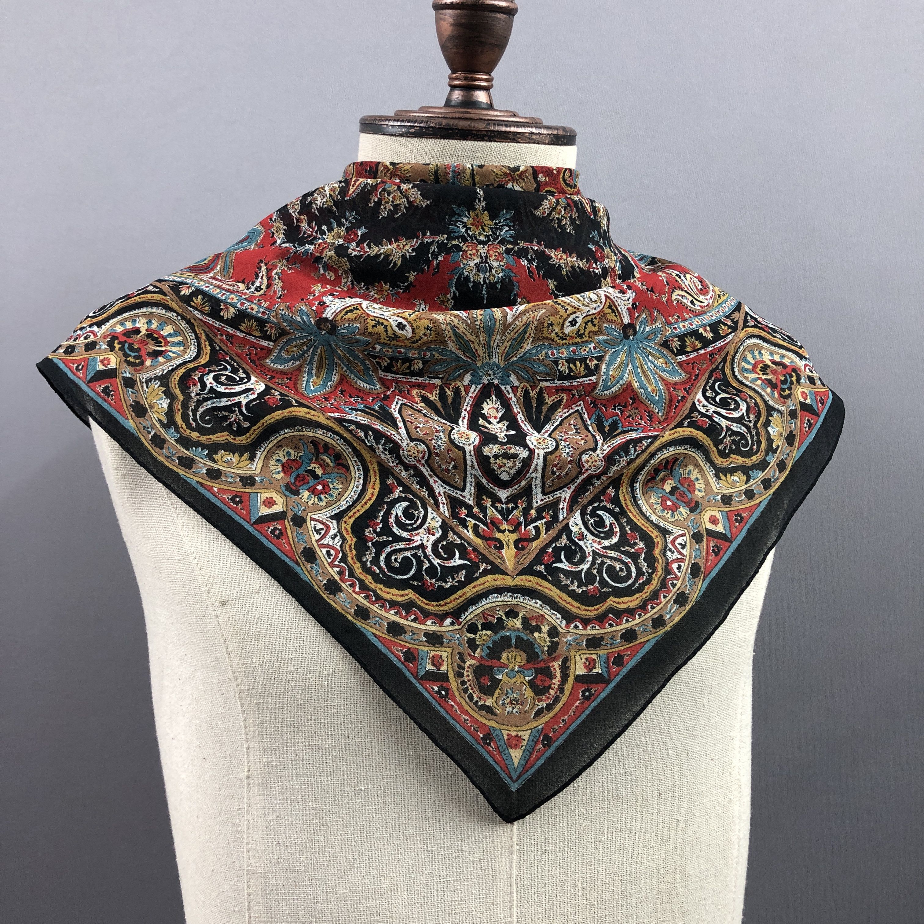 Other × Vintage Vintage Tie Rack Scarf SILK Scarf Twill Stole Wraps Scarves Size ONE SIZE - 4 Thumbnail