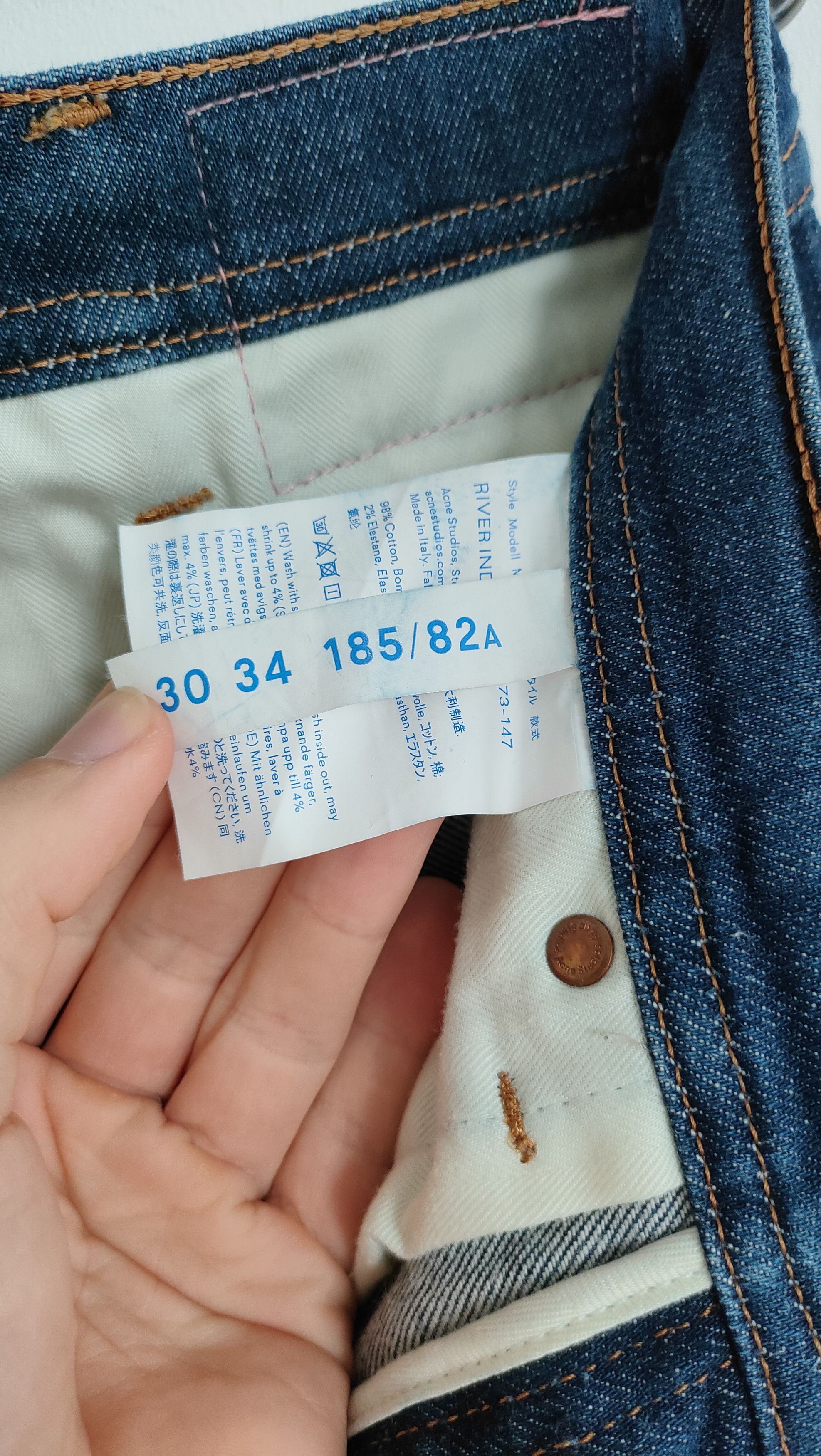 Acne Studios Acne Studios Blå Konst River Indigo Jeans Size US 30 / EU 46 - 4 Thumbnail