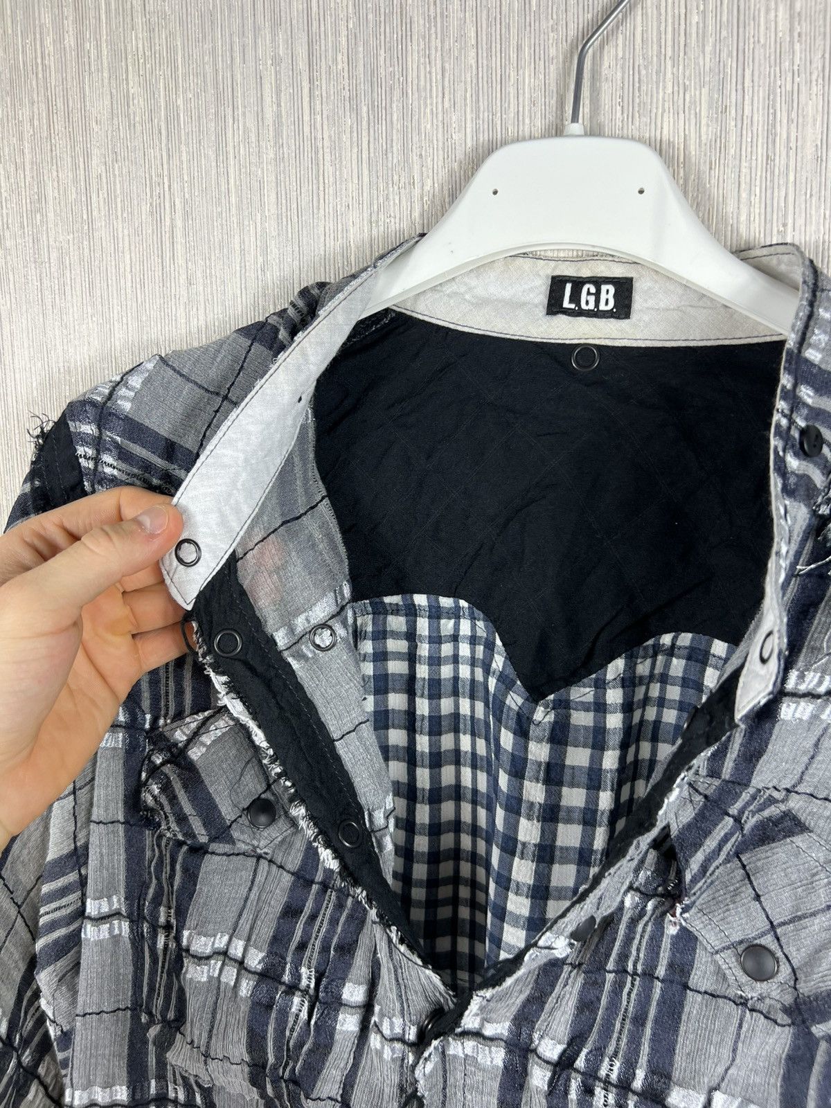 Le Grande Bleu (L.G.B.) L.G.B Le Grande Bleu rockabilly ripped plaid button up shirt Size US S / EU 44-46 / 1 - 20 Thumbnail