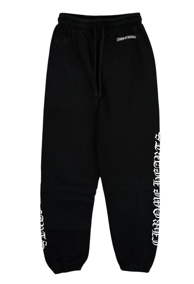 Chrome Hearts Scroll Logo Sweatpants Black White Size US 40 / EU 56 - 1 Thumbnail