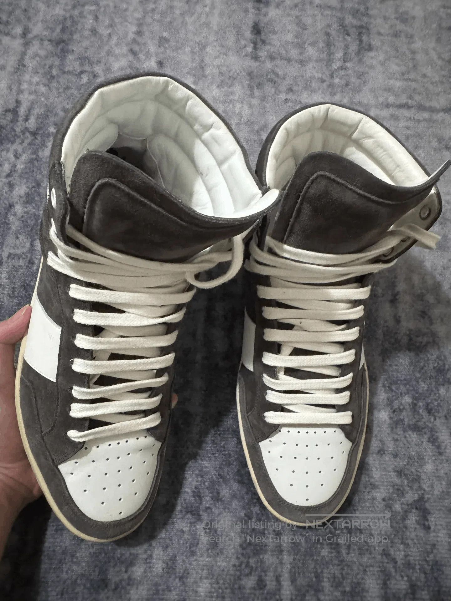 Saint Laurent Paris Saint Laurent High-Top Suede Sneakers. Size US 7 / EU 40 - 1 Thumbnail