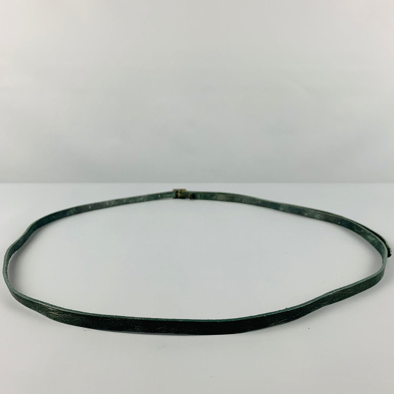 Vintage VINTAGE Size XL Thin Green Leather Belt Size ONE SIZE - 3 Thumbnail