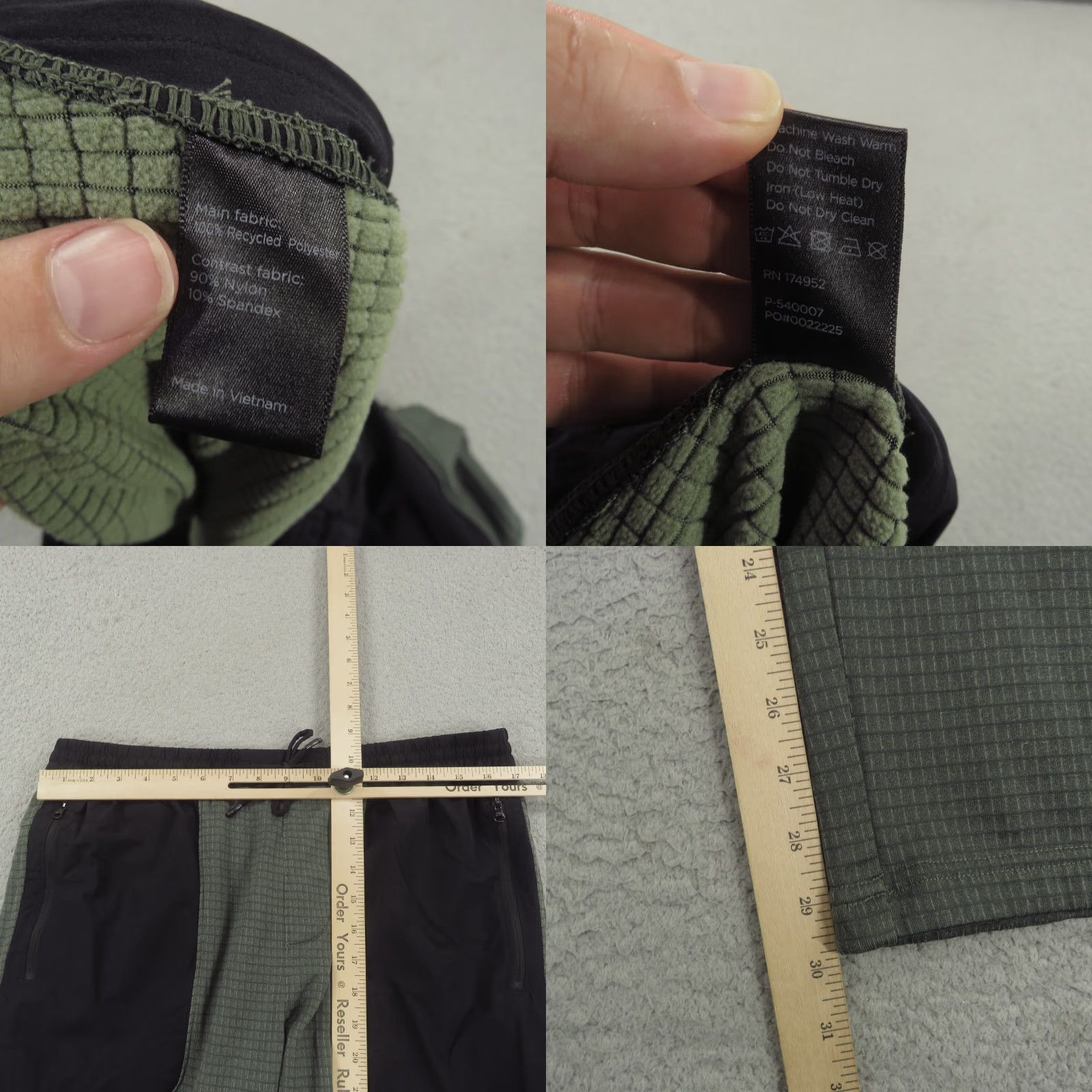 Vintage Proof Pants Mens Large Green Black Grid Fleece Jogger Thermal Ripstop Huckberry Size US 33 - 8 Thumbnail