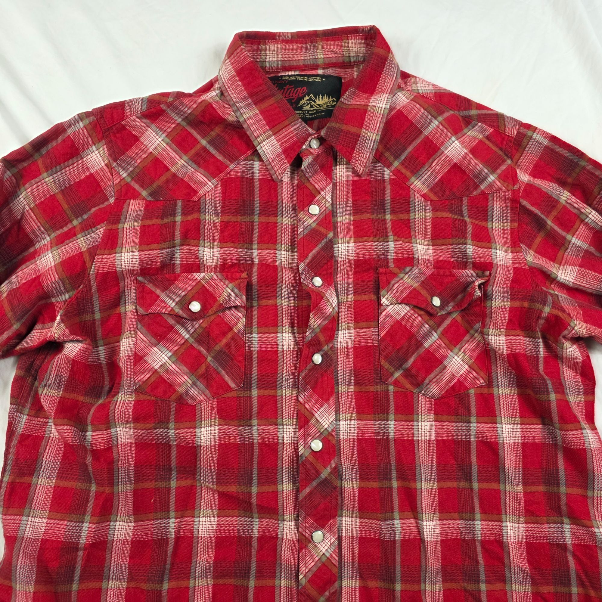 Old Navy Old Navy Vintage Flannels Mens Size XL Western Shirt Red Pla Size US XL / EU 56 / 4 - 4 Thumbnail