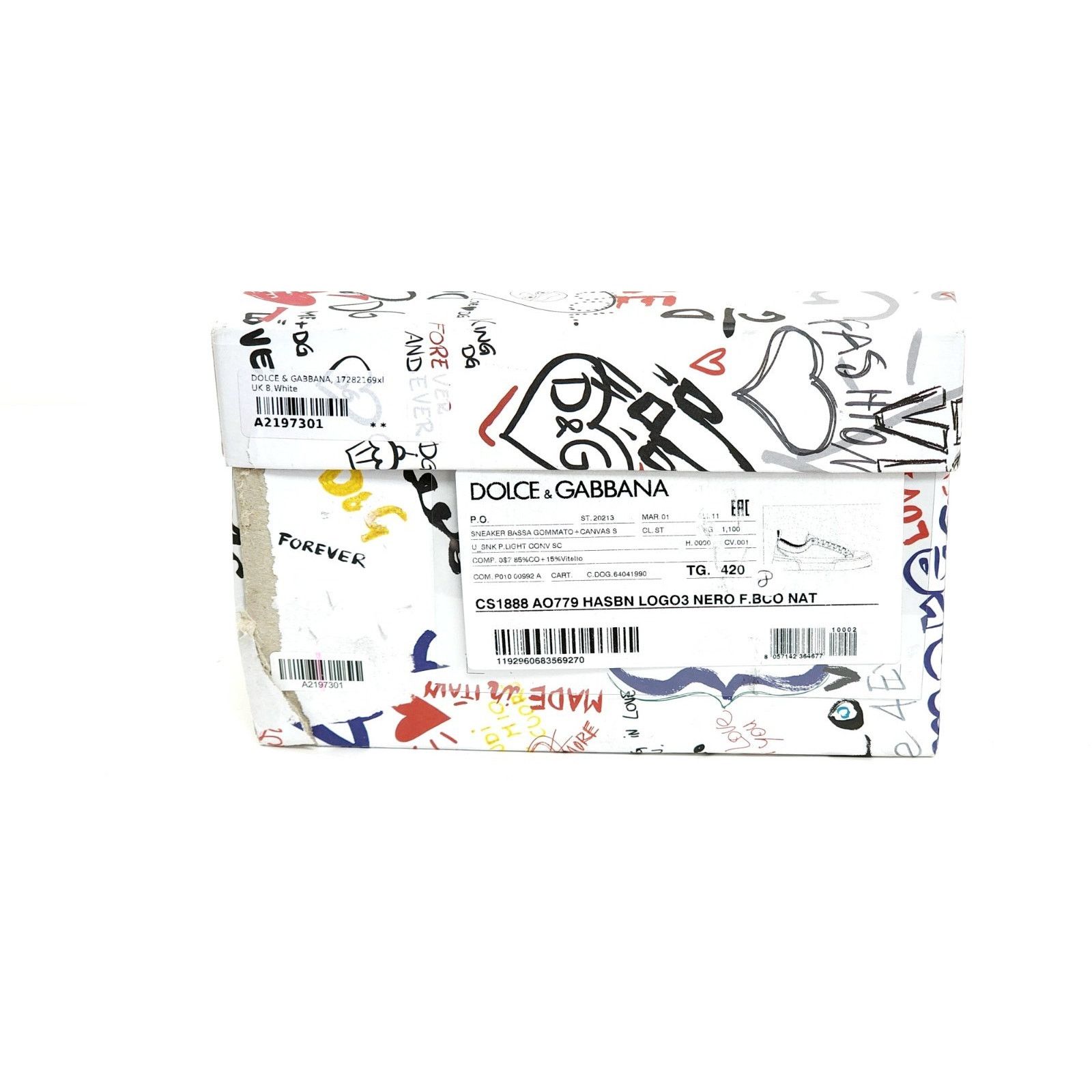 Dolce & Gabbana DOLCE & GABBANA PORTOFINO Crystal DG Logo White US 9. EU 42 Size US 9 / IT 39 - 13 Thumbnail