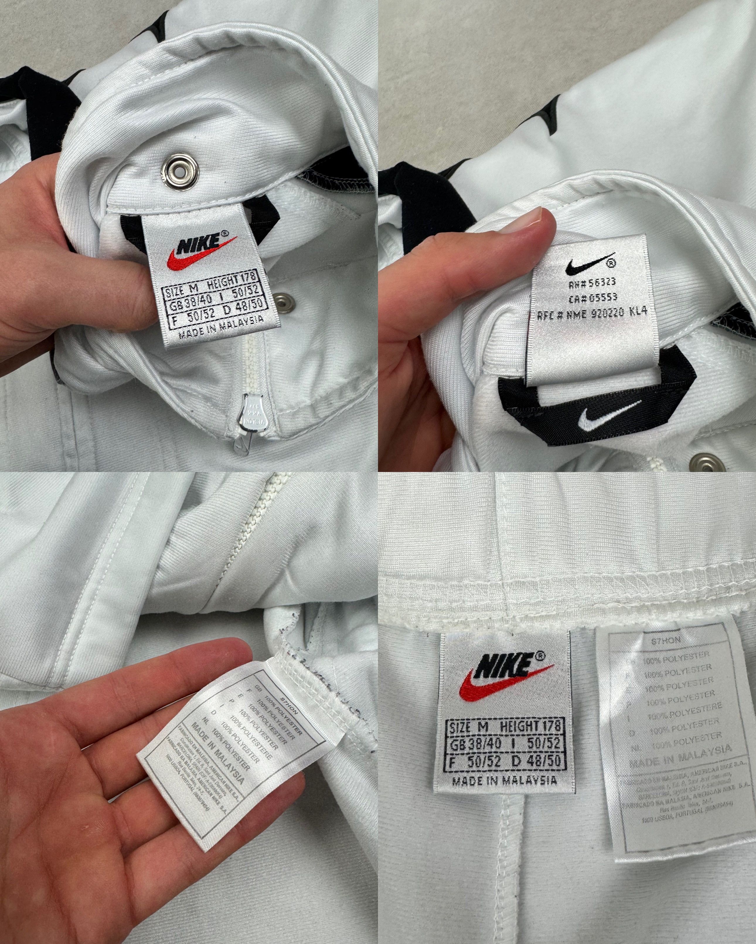 Nike Nike Men's White Black Solo Swoosh Full Zip Tracksuit Medium Size US M / EU 48-50 / 2 - 2 Thumbnail