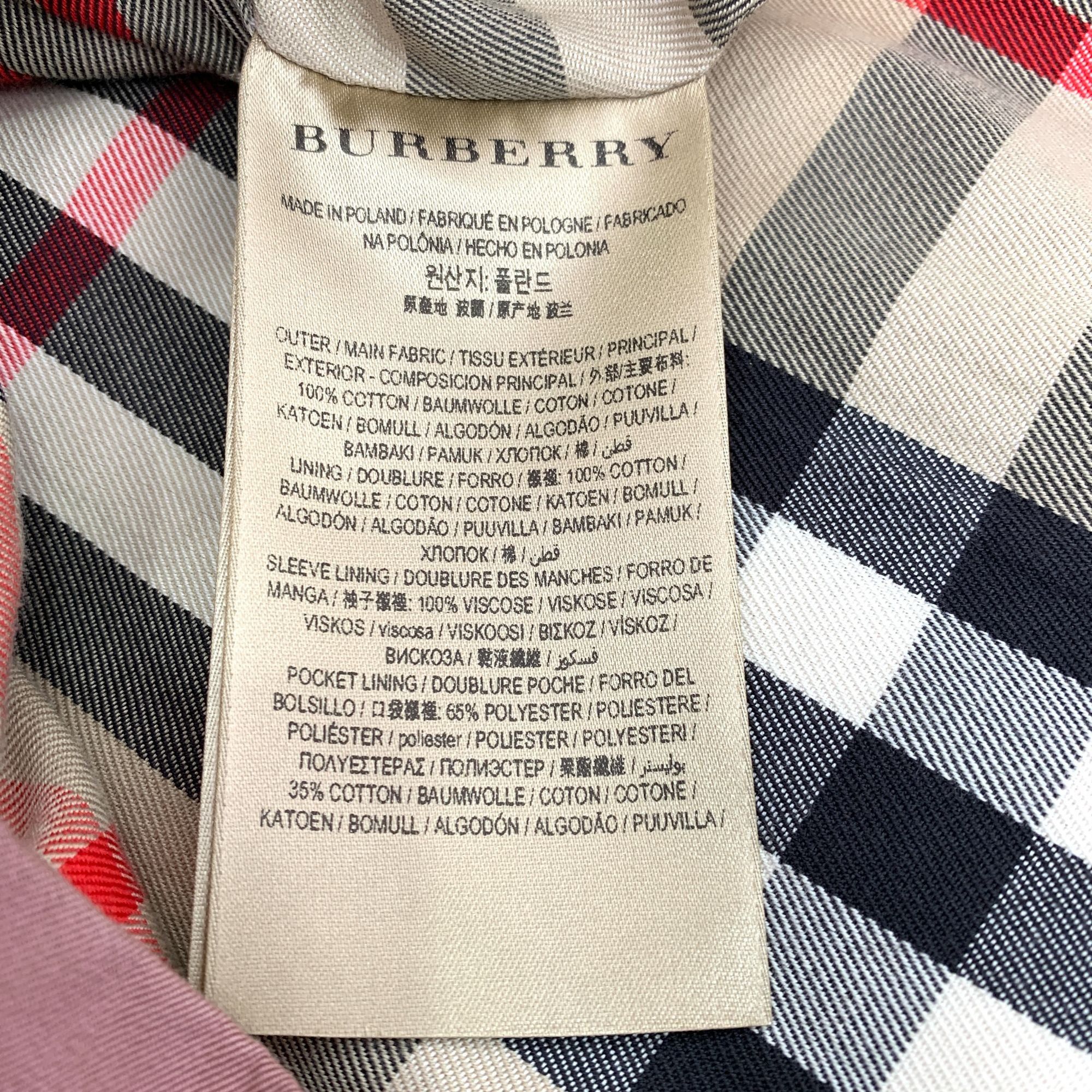 Burberry Burberry Dusty Pink Cotton Double-Breasted Trench Coat (Size Size XS / US 0-2 / IT 36-38 - 3 Thumbnail