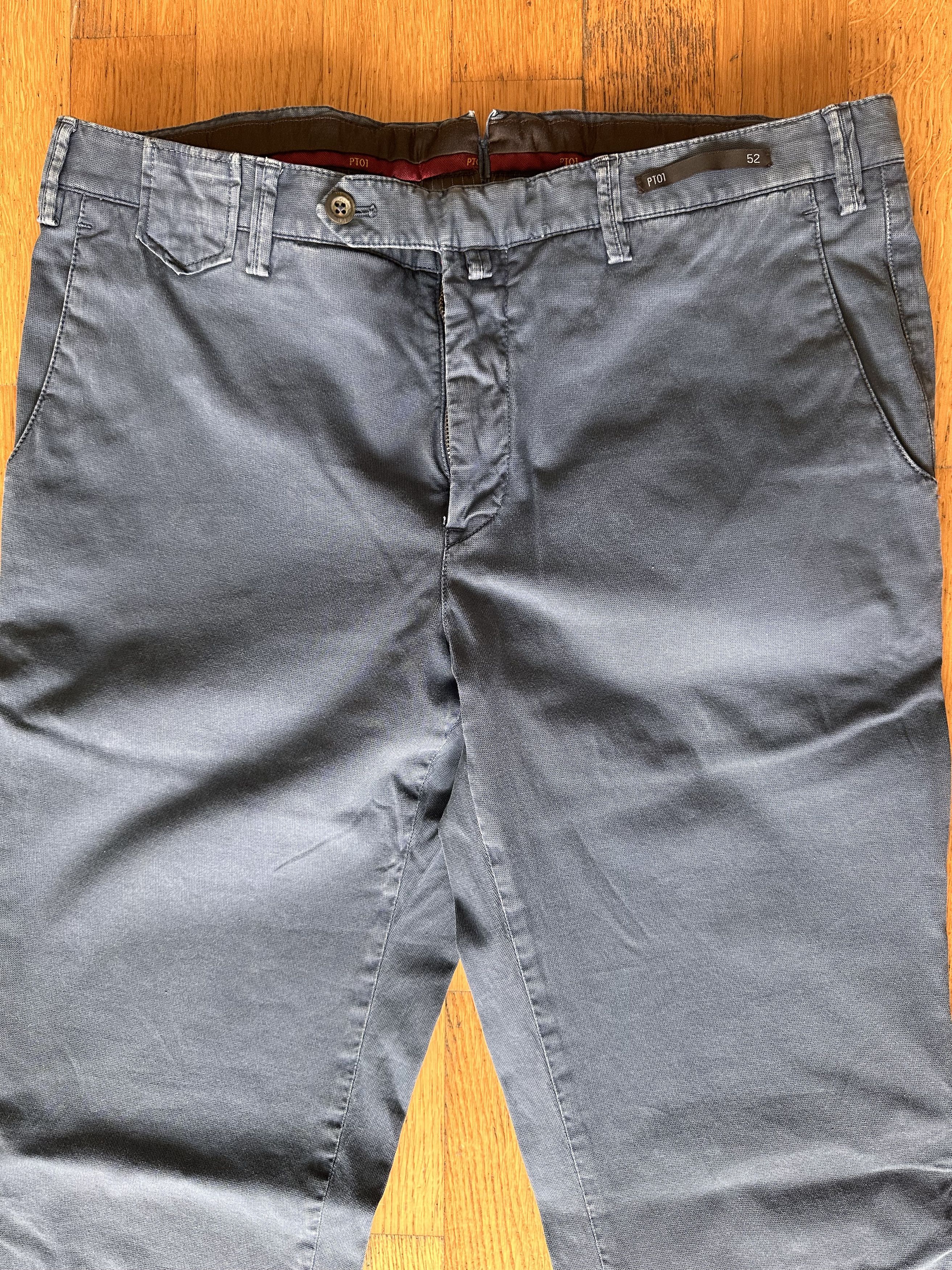 PT Torino PT01 Washed Blue Cotton Chinos - Size 52(36) - Made in Italy Size US 36 / EU 52 - 2 Thumbnail