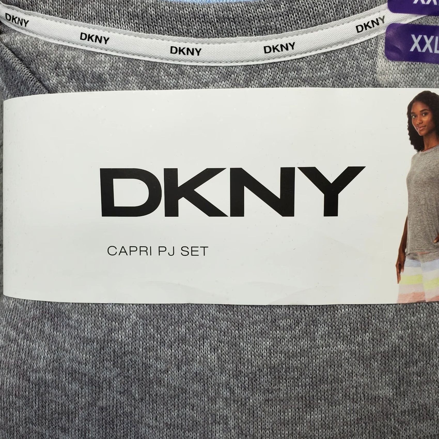 DKNY DKNY 2 Piece Capri Pajama Set Womens Size XXL Multicolor Knit Short Sleeve Pullover NWT Size XXL / US 16-18 / IT 52-54 - 3 Thumbnail