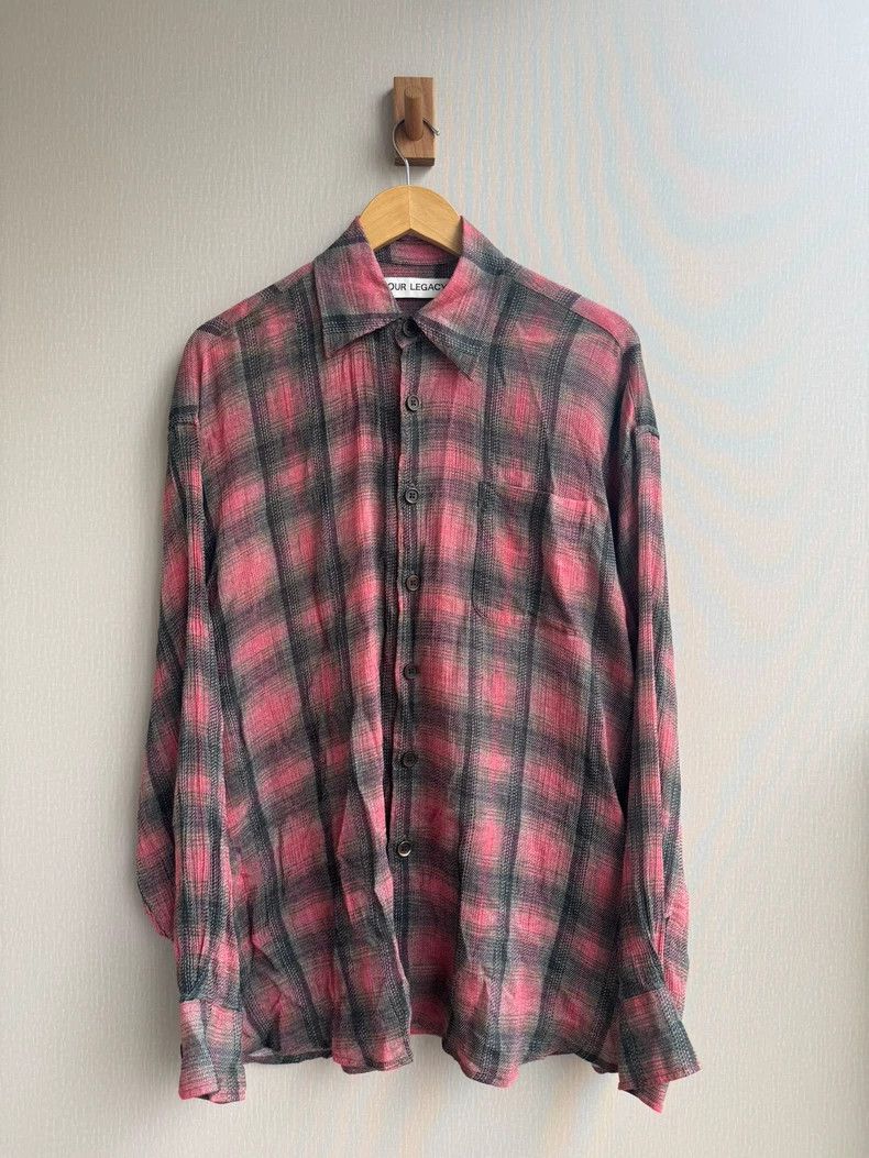 Our Legacy Our Legacy size50 Ruffled bubble gauze rose red checkered s Size US M / EU 48-50 / 2 - 1 Thumbnail