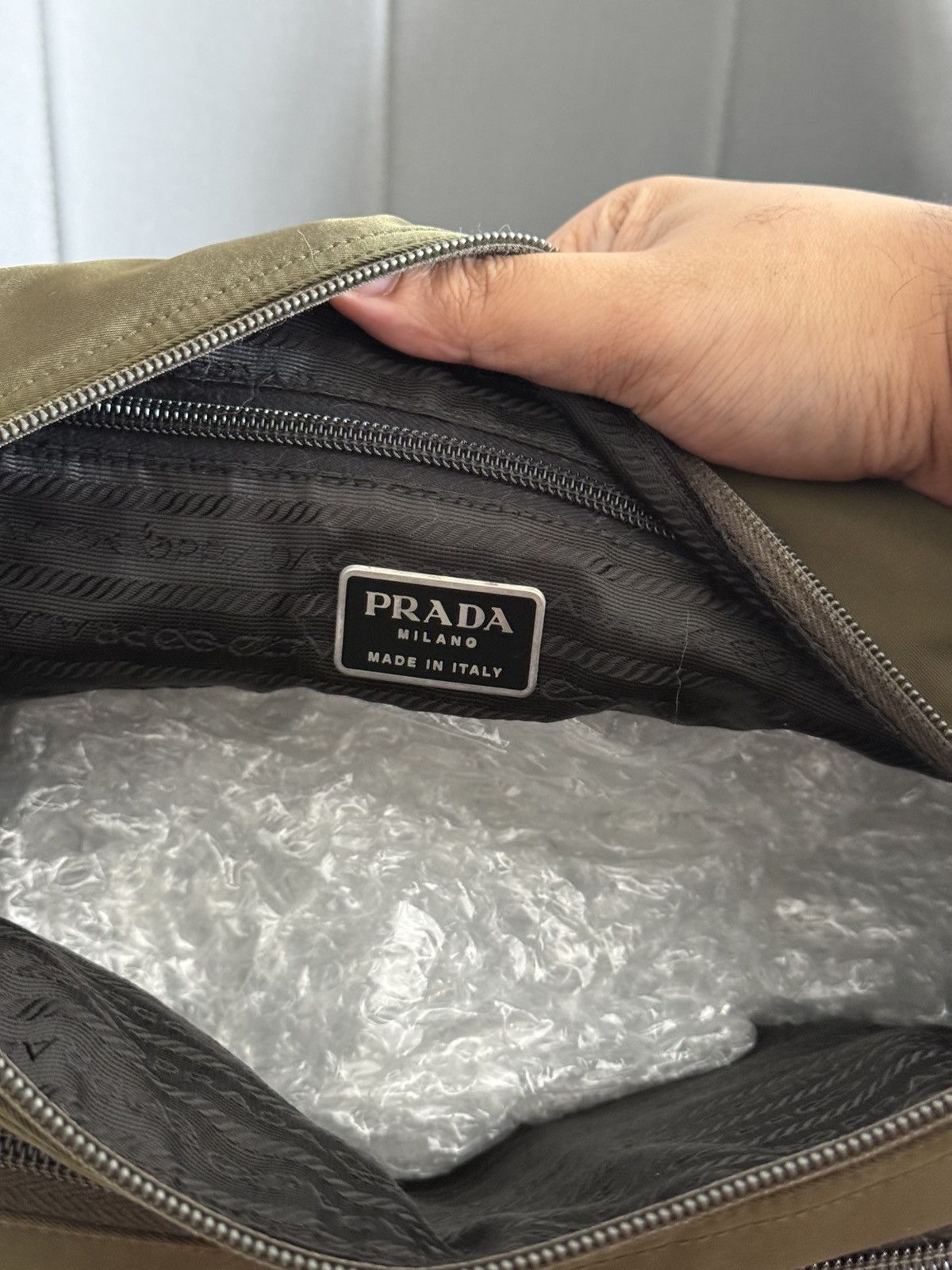 Prada Vintage Prada Army Green Large Sling Messenger Bag Size ONE SIZE - 13 Thumbnail