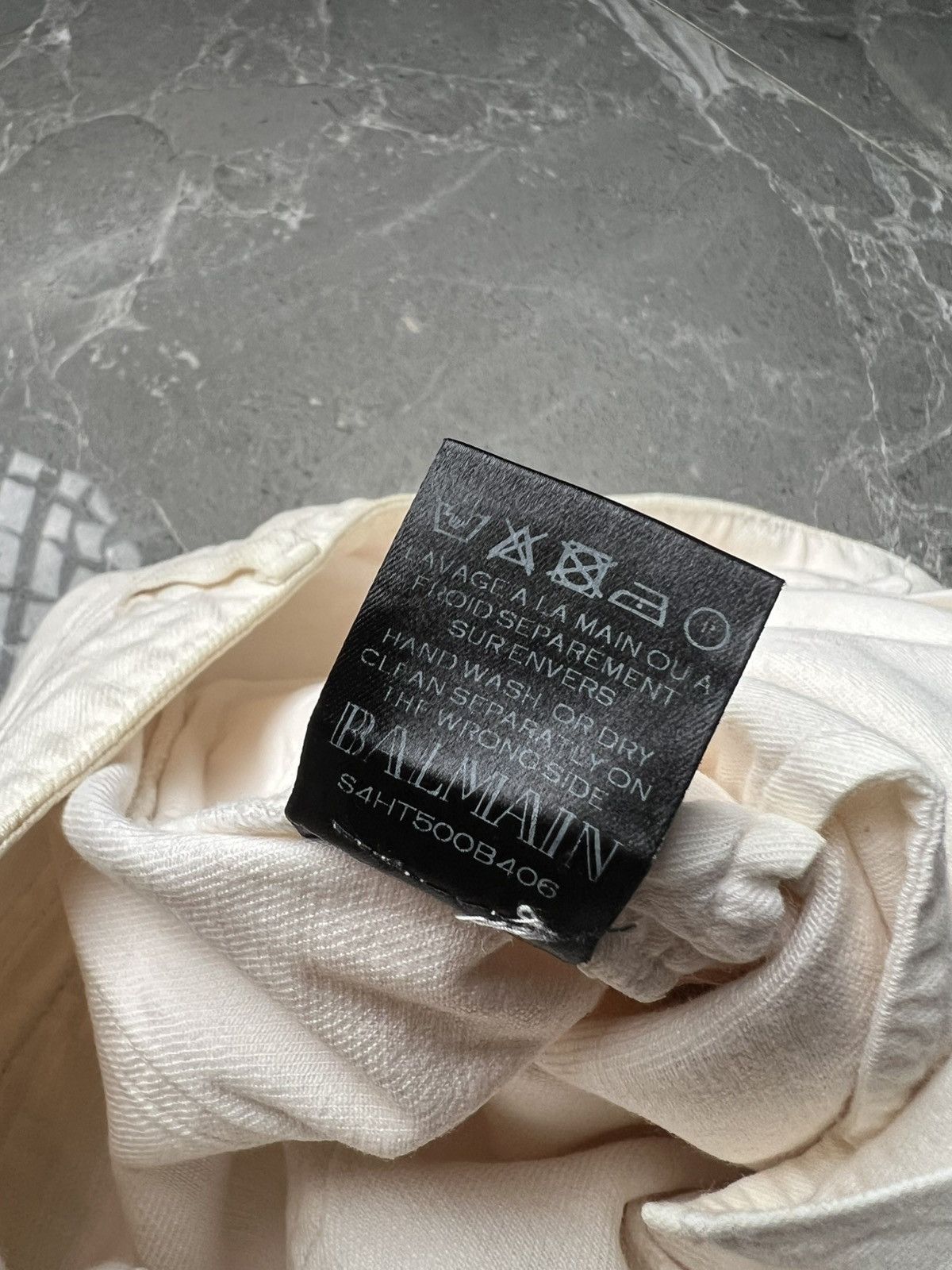 Balmain Balmain Broken White Biker Jeans Size US 29 - 9 Thumbnail