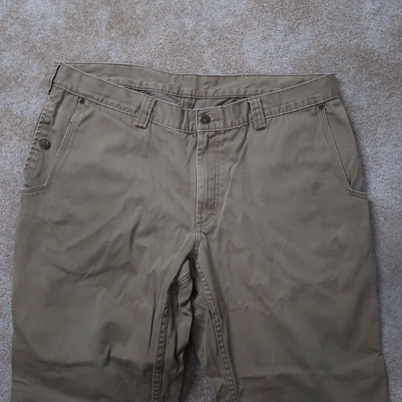 Vintage Duluth Straight Leg Pants Men's 40x30 Beige Workwear 5-Pocket Design Belt Loops Cargo Flat Front Size US 40 / EU 56 - 4 Thumbnail